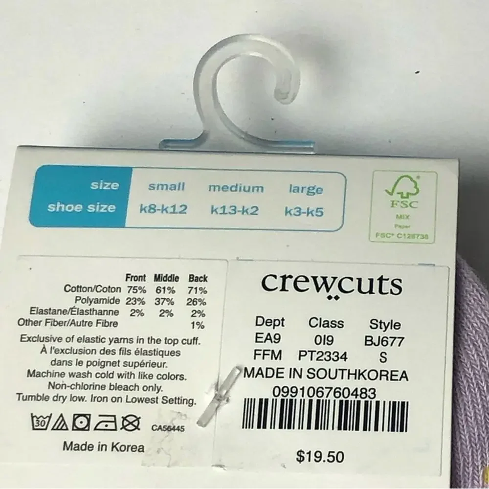 Crewcuts Girl's Fall Theme Multi- Print Socks Three Pairs Sz S NWT